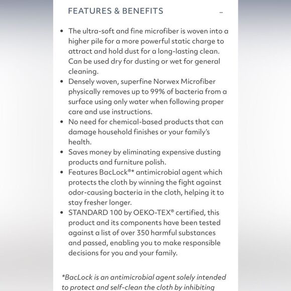 Norwex Dusting Mitt Blue NWOT - Picture 7 of 8